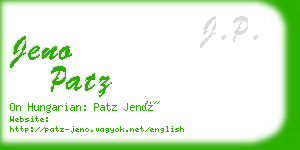 jeno patz business card